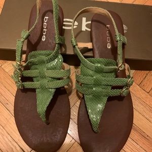 Bebe Green Sandals